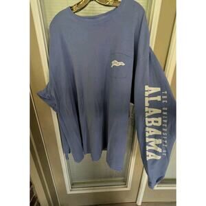 Comfort Wash NCAA Alabama Crimson Tide Blue Longsleeve T Shirt Size 3XL